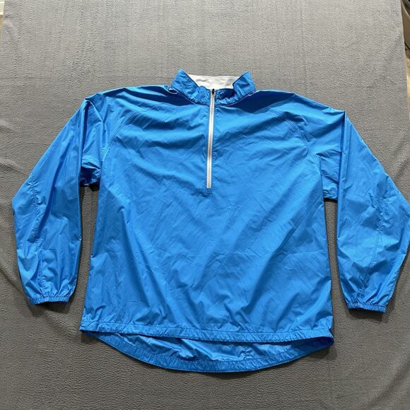 Peter Millar Windbreaker Mens 2XL Blue E4 Wind Performance 1/4 Zip Packable Golf - Picture 1 of 11